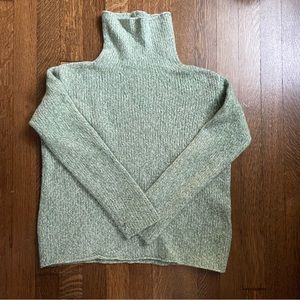 Eileen Fisher Green Italian Yarn Sweater Turtleneck